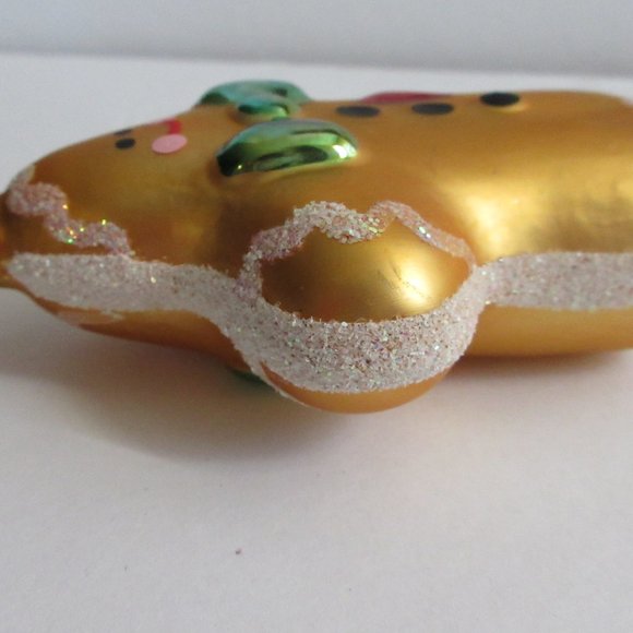 Glass Gingerbread Man Christmas Ornament Columbia Kurt Adler Hand Painted Vtg - Picture 9 of 10